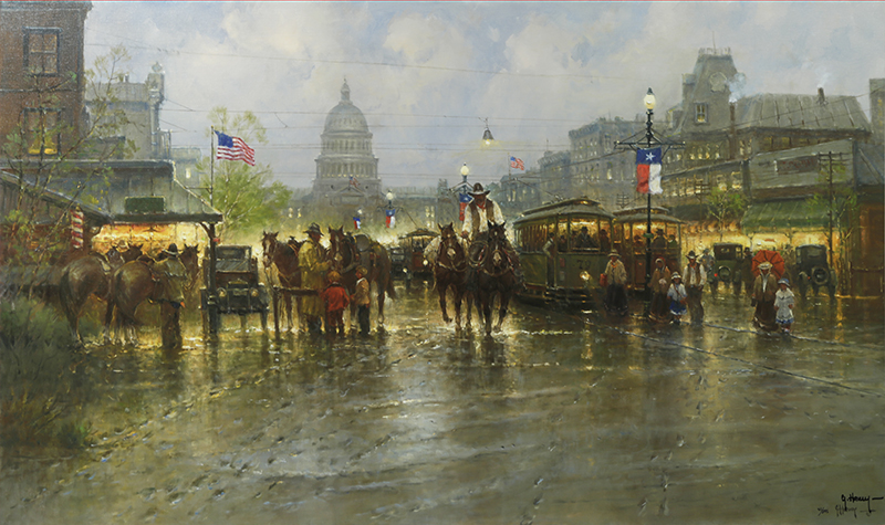 Cowhands and Trolleys by artist G Harvey